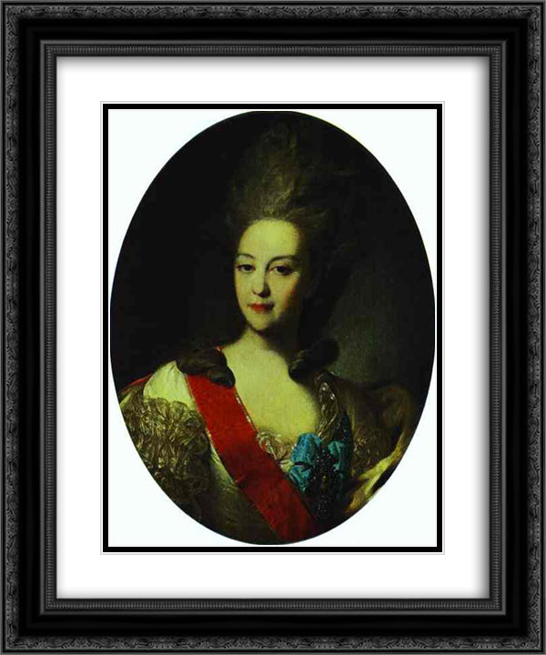 Portrait of Countess Ekaterina Orlova 20x24 Black Ornate Wood Framed Art Print Poster with Double Matting by Rokotov, Fyodor