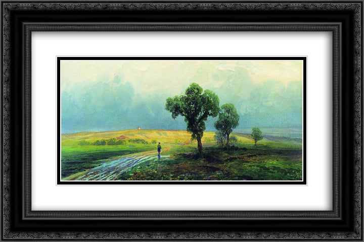 After a Heavy Rain 24x16 Black Ornate Wood Framed Art Print Poster with Double Matting by Vasilyev, Fyodor