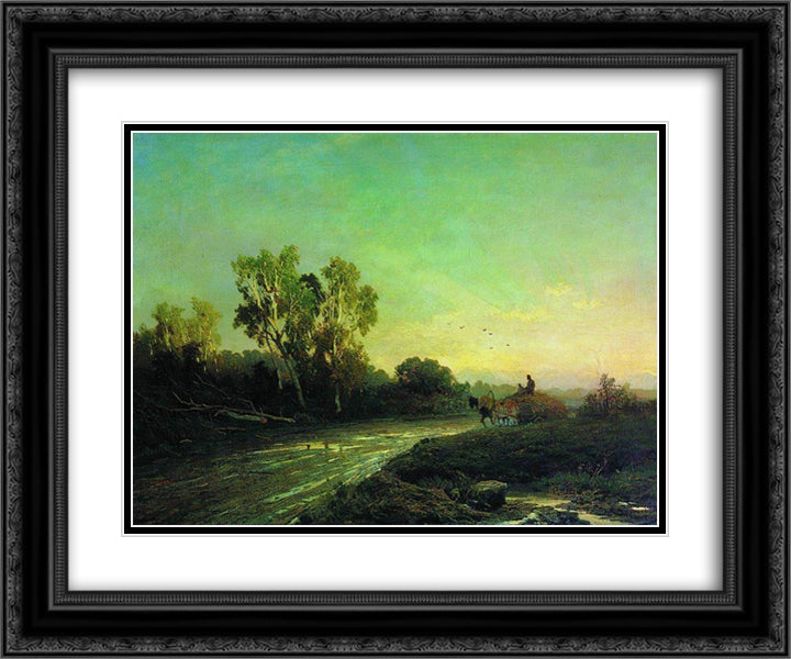 After a Rain 24x20 Black Ornate Wood Framed Art Print Poster with Double Matting by Vasilyev, Fyodor