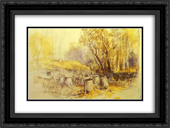 Apiary 24x18 Black Ornate Wood Framed Art Print Poster with Double Matting by Vasilyev, Fyodor