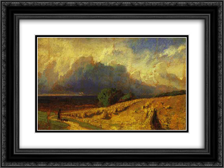 Cloud. Study 24x18 Black Ornate Wood Framed Art Print Poster with Double Matting by Vasilyev, Fyodor