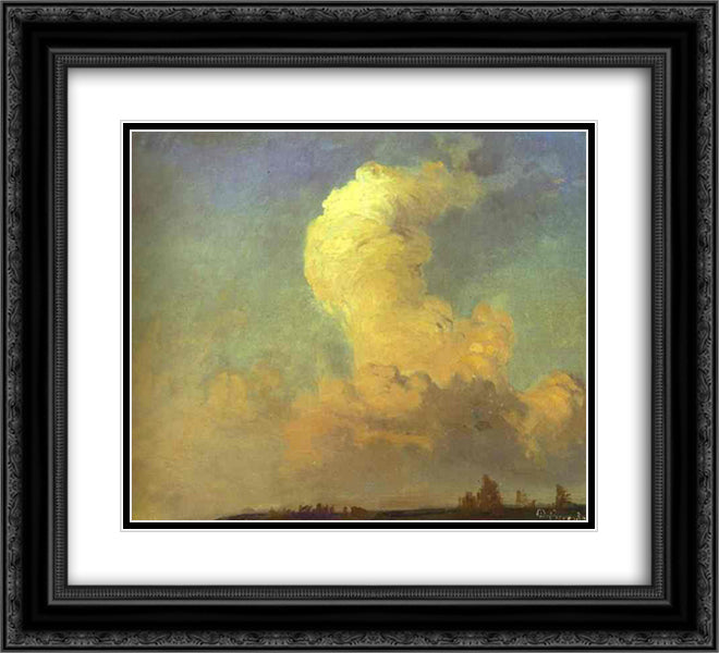 Cloud 22x20 Black Ornate Wood Framed Art Print Poster with Double Matting by Vasilyev, Fyodor