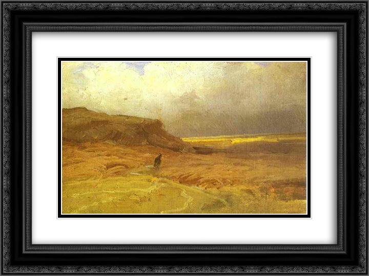 Clouds over Hills. Study 24x18 Black Ornate Wood Framed Art Print Poster with Double Matting by Vasilyev, Fyodor