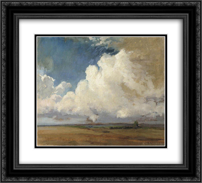 Cumulus 22x20 Black Ornate Wood Framed Art Print Poster with Double Matting by Vasilyev, Fyodor