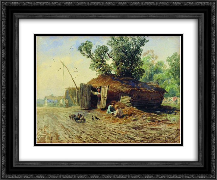 Dugout 24x20 Black Ornate Wood Framed Art Print Poster with Double Matting by Vasilyev, Fyodor