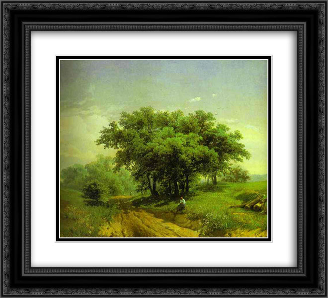 Hot Summer Day 22x20 Black Ornate Wood Framed Art Print Poster with Double Matting by Vasilyev, Fyodor