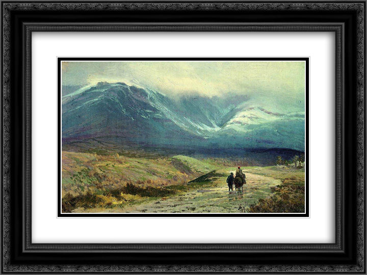 In the Crimea. After a Rain 24x18 Black Ornate Wood Framed Art Print Poster with Double Matting by Vasilyev, Fyodor