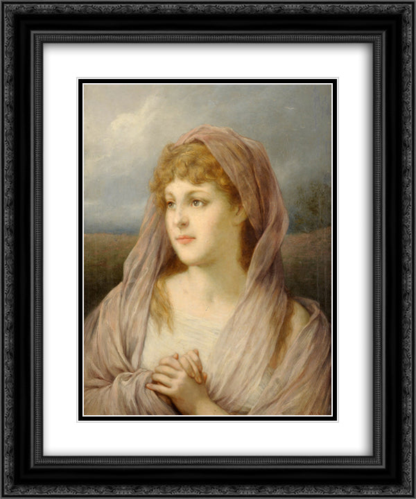 Blonde Frau 20x24 Black Ornate Wood Framed Art Print Poster with Double Matting by Max, Gabriel von