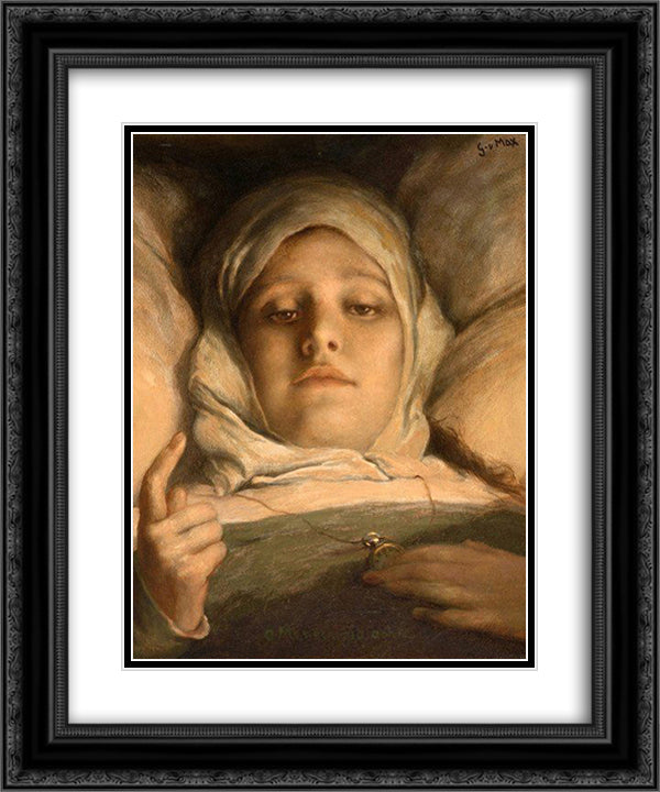 Oh Man, Take Heed 1895 20x24 Black Ornate Wood Framed Art Print Poster with Double Matting by Max, Gabriel von