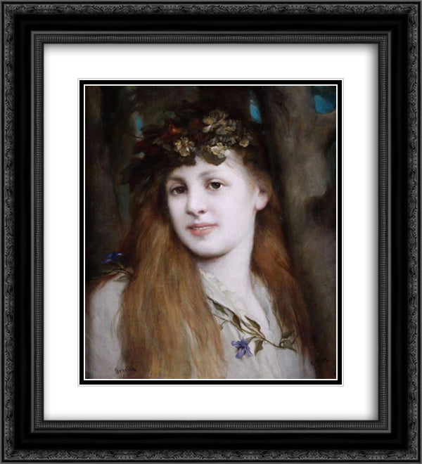 Ophelia 20x22 Black Ornate Wood Framed Art Print Poster with Double Matting by Max, Gabriel von