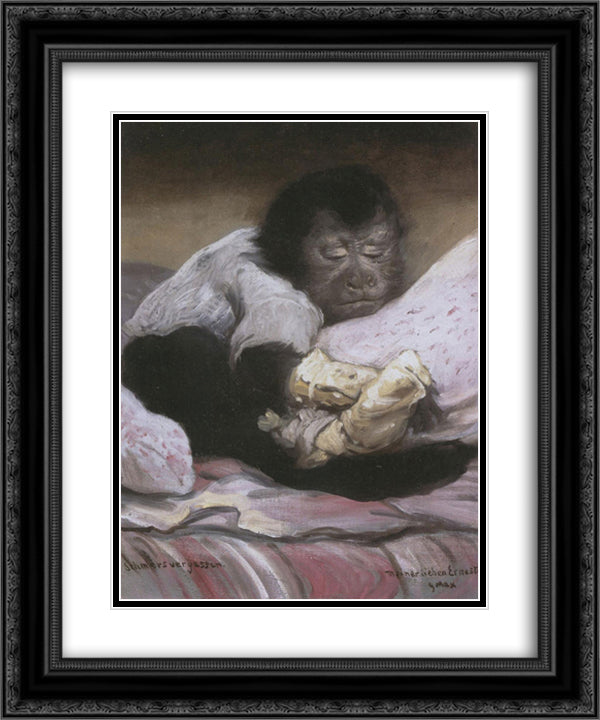 Schmerzvergessen 20x24 Black Ornate Wood Framed Art Print Poster with Double Matting by Max, Gabriel von