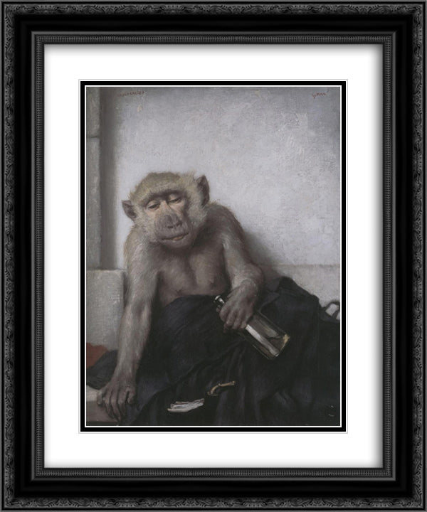 Temperance 20x24 Black Ornate Wood Framed Art Print Poster with Double Matting by Max, Gabriel von