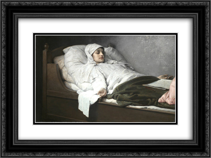 The Seeress of Prevorst 24x18 Black Ornate Wood Framed Art Print Poster with Double Matting by Max, Gabriel von