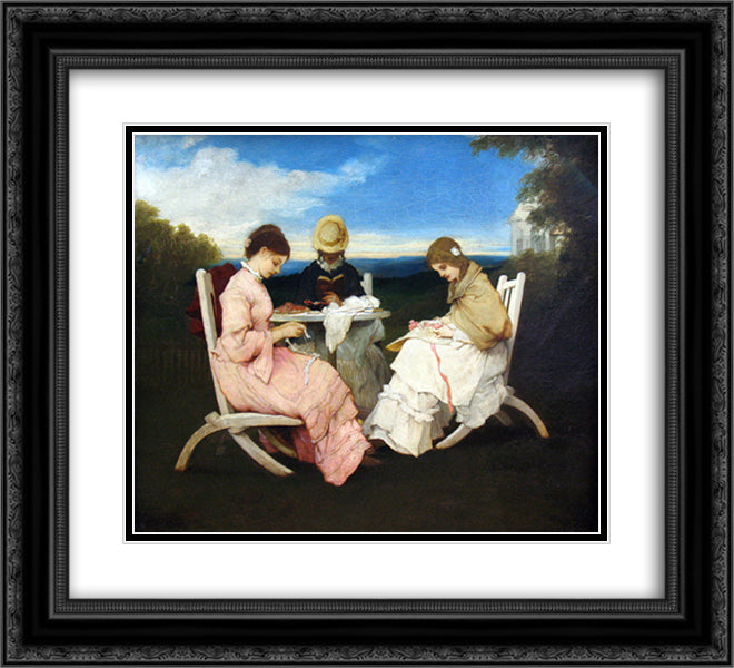 The Sisters 22x20 Black Ornate Wood Framed Art Print Poster with Double Matting by Max, Gabriel von
