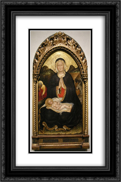 Gentile da Fabriano, Nativity 16x24 Black Ornate Wood Framed Art Print Poster with Double Matting by Gentile da Fabriano