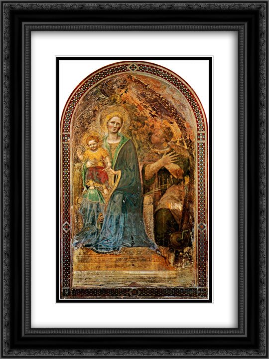 Madonna and Child with Angels Madonna and Child with Angels Gentile da Fabriano Fresco Orvieto, Cathedral 18x24 Black Ornate Wood Framed Art Print Poster with Double Matting by Gentile da Fabriano