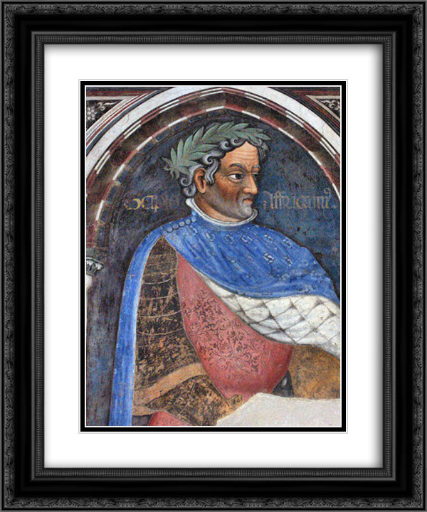 Scipio Africanus 20x24 Black Ornate Wood Framed Art Print Poster with Double Matting by Gentile da Fabriano