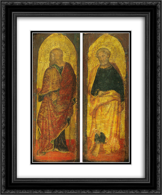 St. James the Greate and St. Peter, the polyptych Sandei Collection Berenson 20x24 Black Ornate Wood Framed Art Print Poster with Double Matting by Gentile da Fabriano