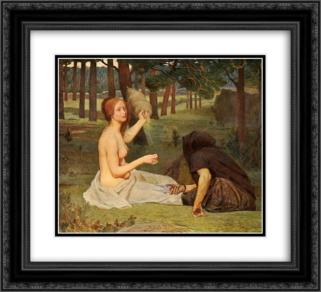 Fate, Life, Truth, Beauty 22x20 Black Ornate Wood Framed Art Print Poster with Double Matting by Pauli, Georg