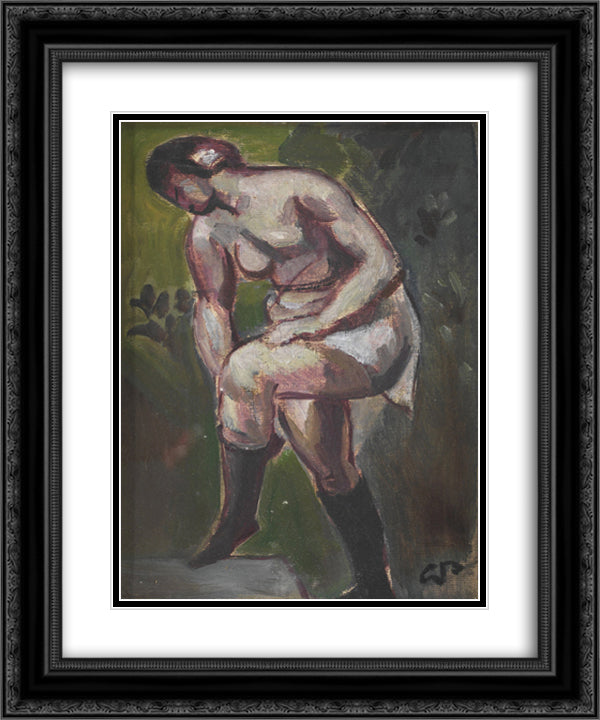 The Model 20x24 Black Ornate Wood Framed Art Print Poster with Double Matting by Pauli, Georg