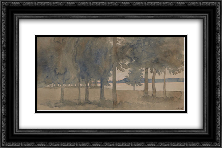 Untitled 24x16 Black Ornate Wood Framed Art Print Poster with Double Matting by Pauli, Georg