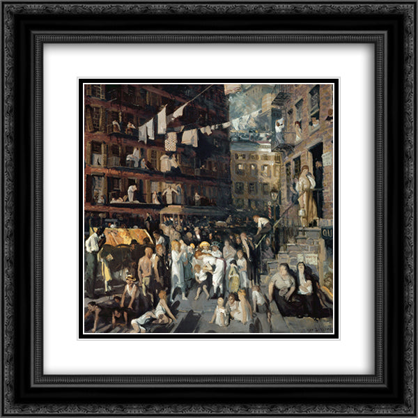 The Cliff Dwellers 20x20 Black Ornate Wood Framed Art Print Poster with Double Matting by Bellows, George