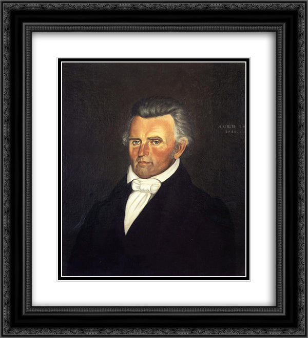 Dr. John Sappington 20x22 Black Ornate Wood Framed Art Print Poster with Double Matting by Bingham, George Caleb