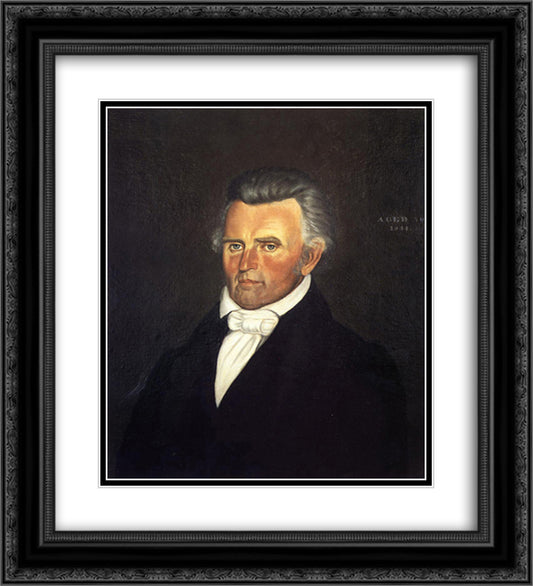 Dr. John Sappington 20x22 Black Ornate Wood Framed Art Print Poster with Double Matting by Bingham, George Caleb