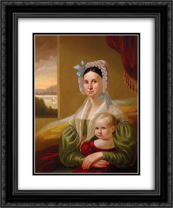 Mrs. David Steele Lamme and Son, William Wirt 20x24 Black Ornate Wood Framed Art Print Poster with Double Matting by Bingham, George Caleb
