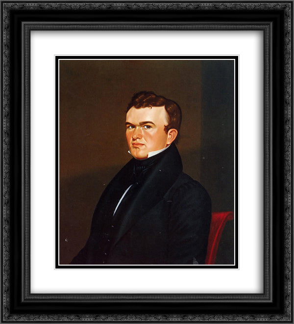 Self-Portrait 20x22 Black Ornate Wood Framed Art Print Poster with Double Matting by Bingham, George Caleb