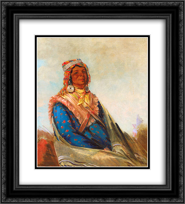 Hol-te-mal-te-tez-te-neek-ee, Sam Perryman (Creek Chief) 20x22 Black Ornate Wood Framed Art Print Poster with Double Matting by Catlin, George