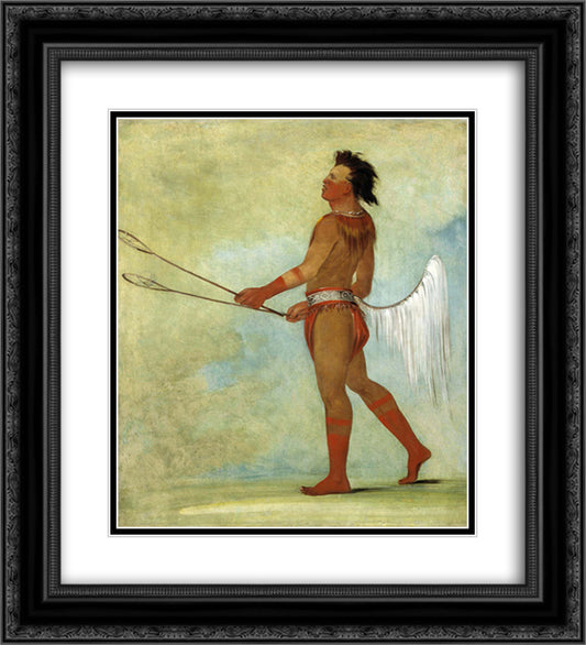 Tul-lock-chish-ko, Drinks the Juice of the Stone, in Ball-player's Dress (Choctaw) 20x22 Black Ornate Wood Framed Art Print Poster with Double Matting by Catlin, George