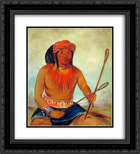 Tul-lock-chish-ko, Drinks the Juice of the Stone (Choctaw) 20x22 Black Ornate Wood Framed Art Print Poster with Double Matting by Catlin, George