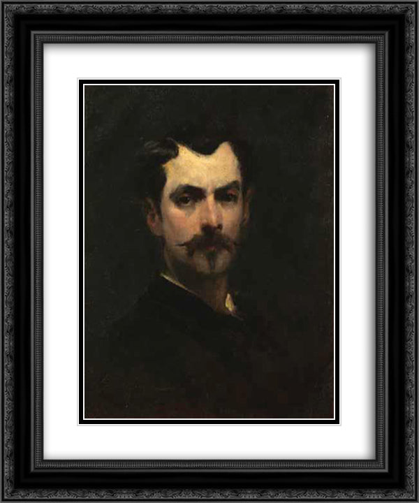 Self-Portrait 20x24 Black Ornate Wood Framed Art Print Poster with Double Matting by Mirea, George Demetrescu