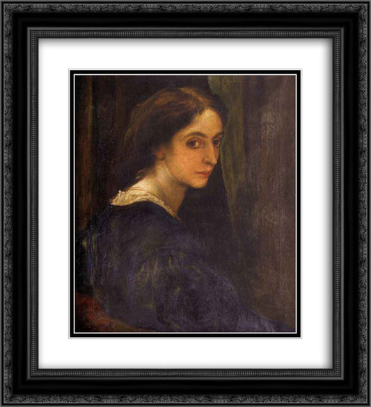 Aglaia Coronio 20x22 Black Ornate Wood Framed Art Print Poster with Double Matting by Watts, George Frederick