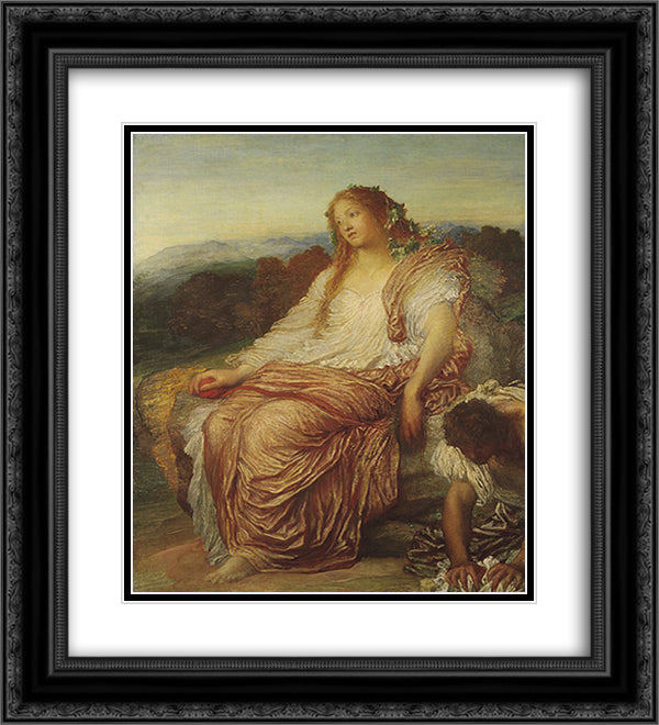 Ariadne 20x22 Black Ornate Wood Framed Art Print Poster with Double Matting by Watts, George Frederick