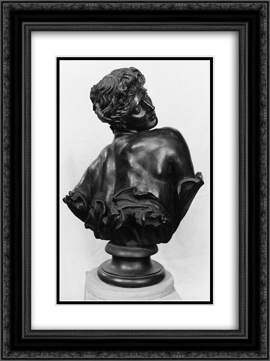 Bust of Clytie 18x24 Black Ornate Wood Framed Art Print Poster with Double Matting by Watts, George Frederick