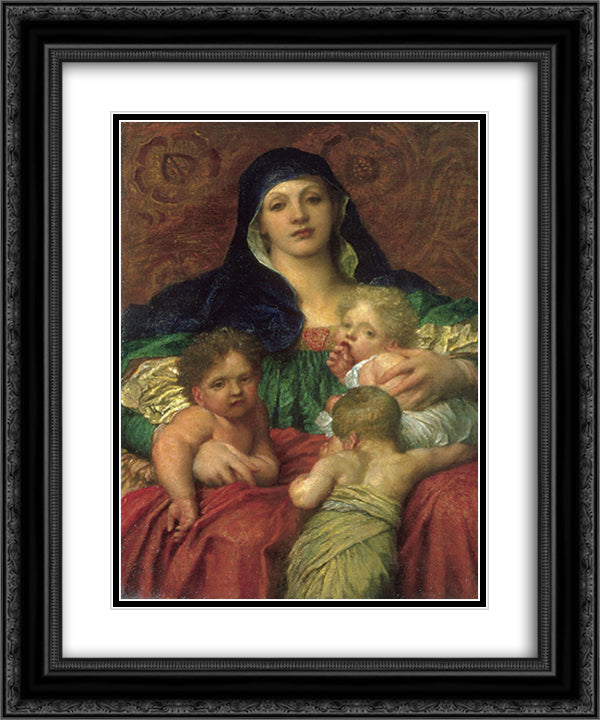 Charity 20x24 Black Ornate Wood Framed Art Print Poster with Double Matting by Watts, George Frederick