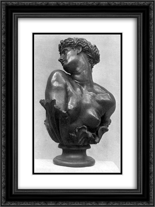 Clytie 18x24 Black Ornate Wood Framed Art Print Poster with Double Matting by Watts, George Frederick