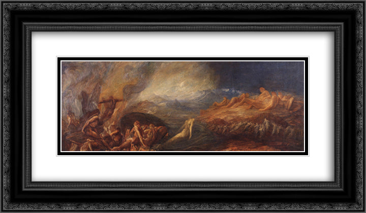 Creation 24x14 Black Ornate Wood Framed Art Print Poster with Double Matting by Watts, George Frederick