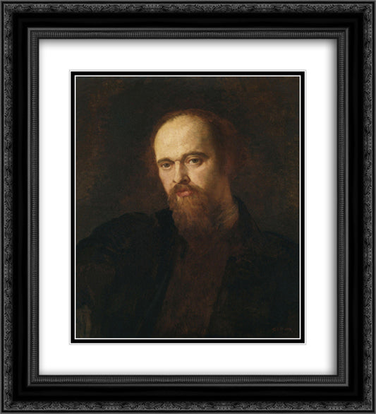 Dante Gabriel Rossetti 20x22 Black Ornate Wood Framed Art Print Poster with Double Matting by Watts, George Frederick