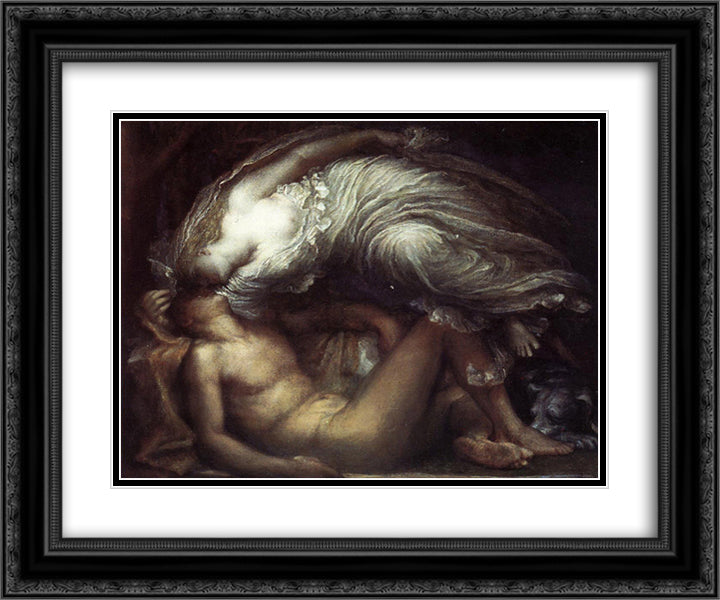 Endymion 24x20 Black Ornate Wood Framed Art Print Poster with Double Matting by Watts, George Frederick