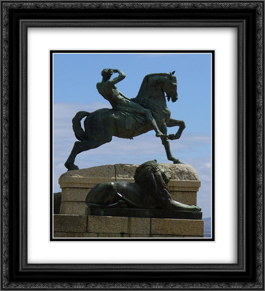 Energy. Rhodes Memorial 20x22 Black Ornate Wood Framed Art Print Poster with Double Matting by Watts, George Frederick