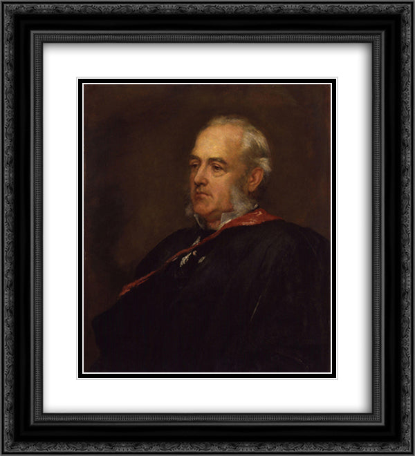 Friedrich Max Muller 20x22 Black Ornate Wood Framed Art Print Poster with Double Matting by Watts, George Frederick