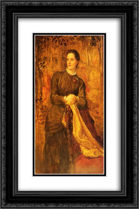 Honourable Mary Baring, Later Marchioness Of Northampton 16x24 Black Ornate Wood Framed Art Print Poster with Double Matting by Watts, George Frederick