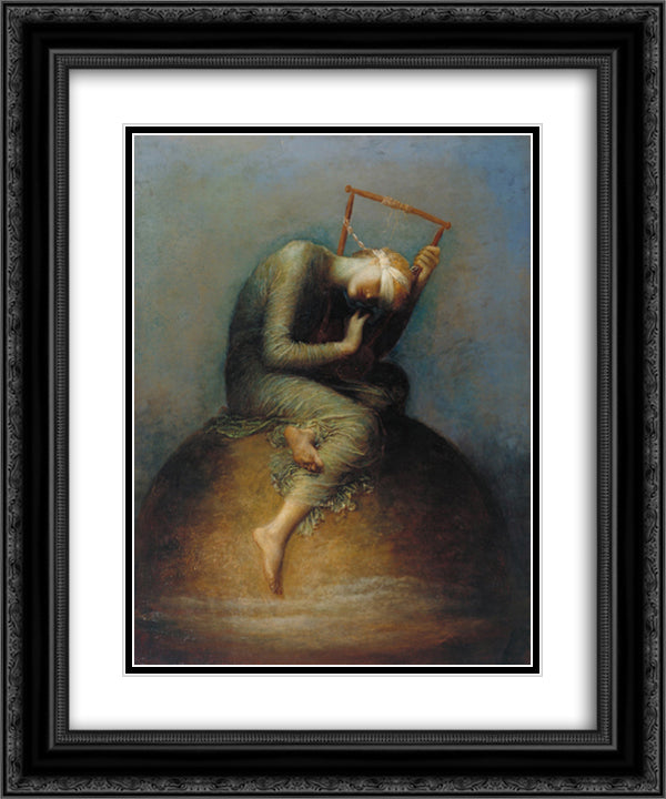 Hope 20x24 Black Ornate Wood Framed Art Print Poster with Double Matting by Watts, George Frederick