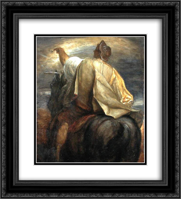 Horsemen apocalypse rider 20x22 Black Ornate Wood Framed Art Print Poster with Double Matting by Watts, George Frederick