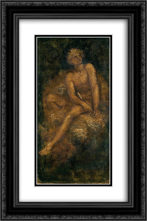 Study for Hyperion 16x24 Black Ornate Wood Framed Art Print Poster with Double Matting by Watts, George Frederick