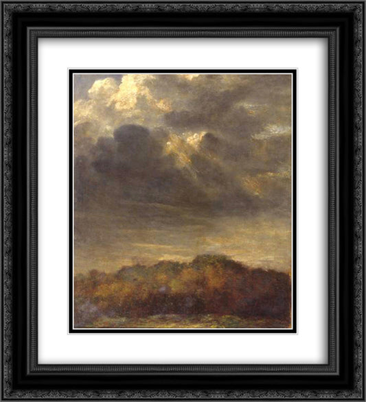 Study of Clouds 20x22 Black Ornate Wood Framed Art Print Poster with Double Matting by Watts, George Frederick