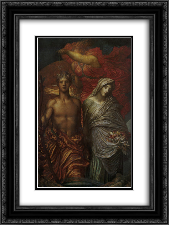 Time, Death and Judgement 18x24 Black Ornate Wood Framed Art Print Poster with Double Matting by Watts, George Frederick